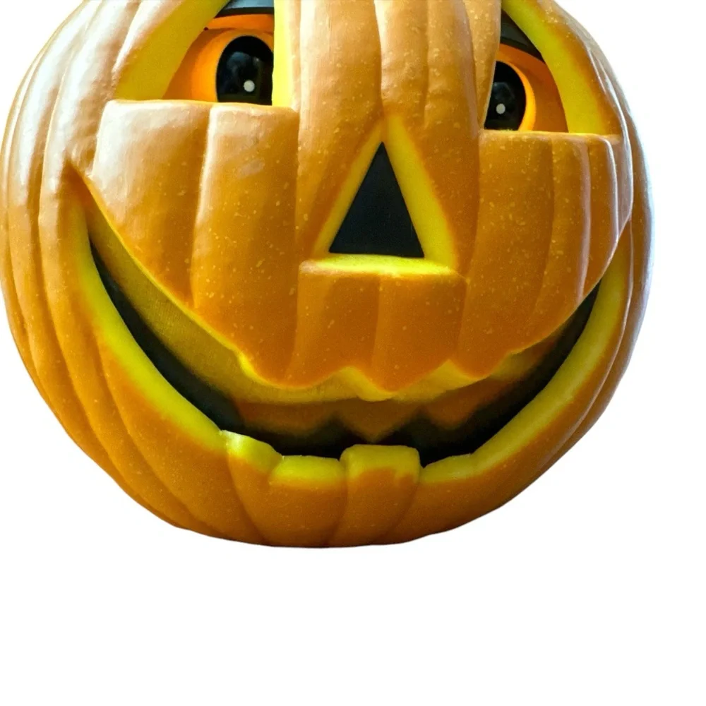 Halloween Talking Pumpkin Motion‎ Sensored Eyes Open & Mouth Moves Creepy Decor